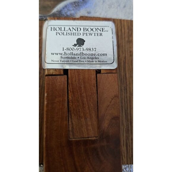 Baby Carriage Pewter Picture Frame Holland Boone With Wooden Back & Easel Stand - Picture 6 of 10